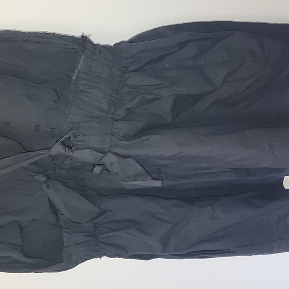 Free People size S cotton black pockets pinafore tie straps - Picture 5 of 8